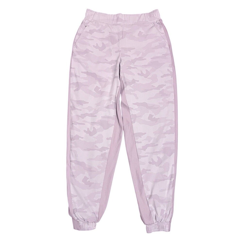 ATHLETA Brooklyn Lined Camo Joggers Shasta Purple Pull On Pockets Active Size 4